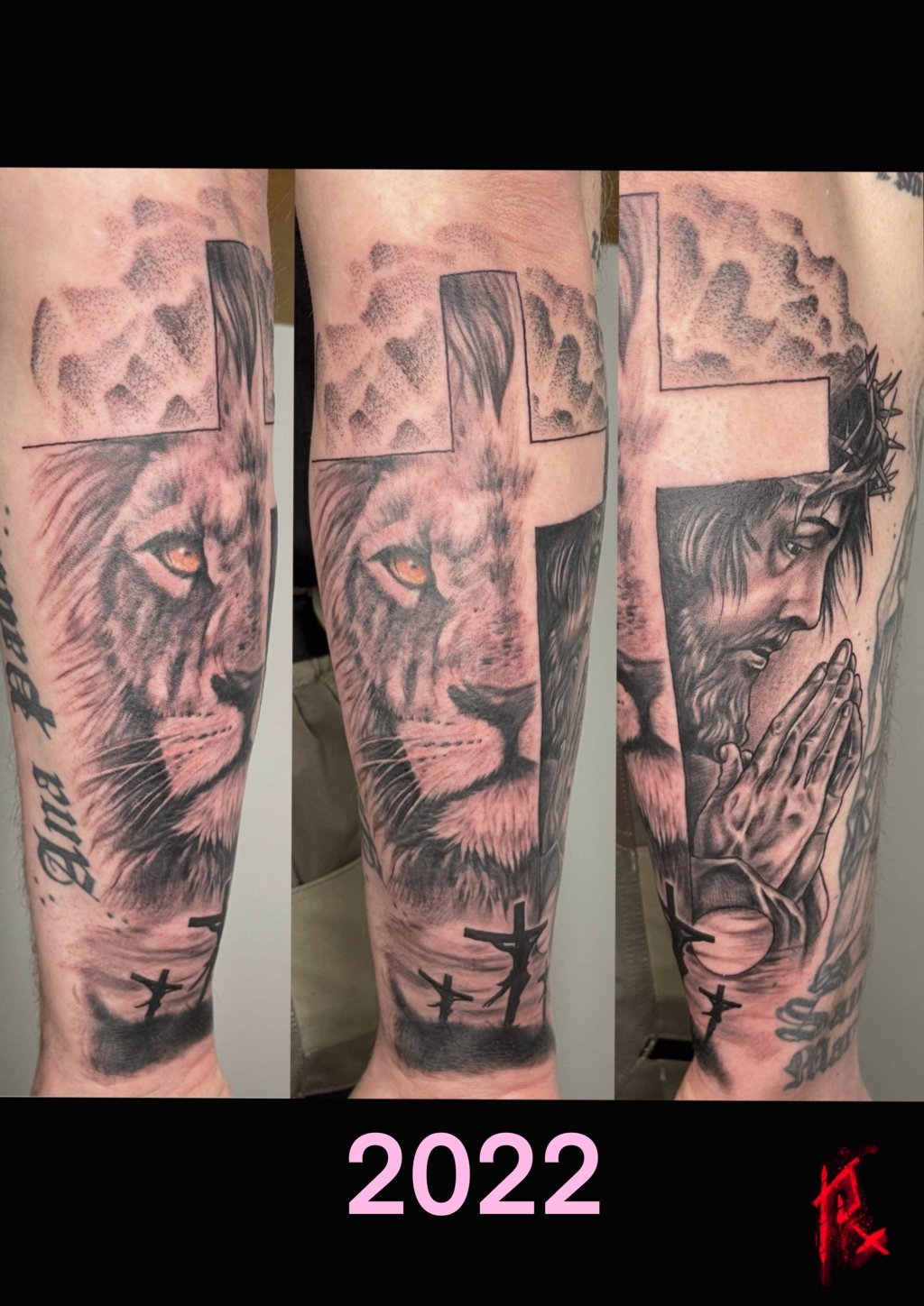 tattoo-lion-croix-jesus